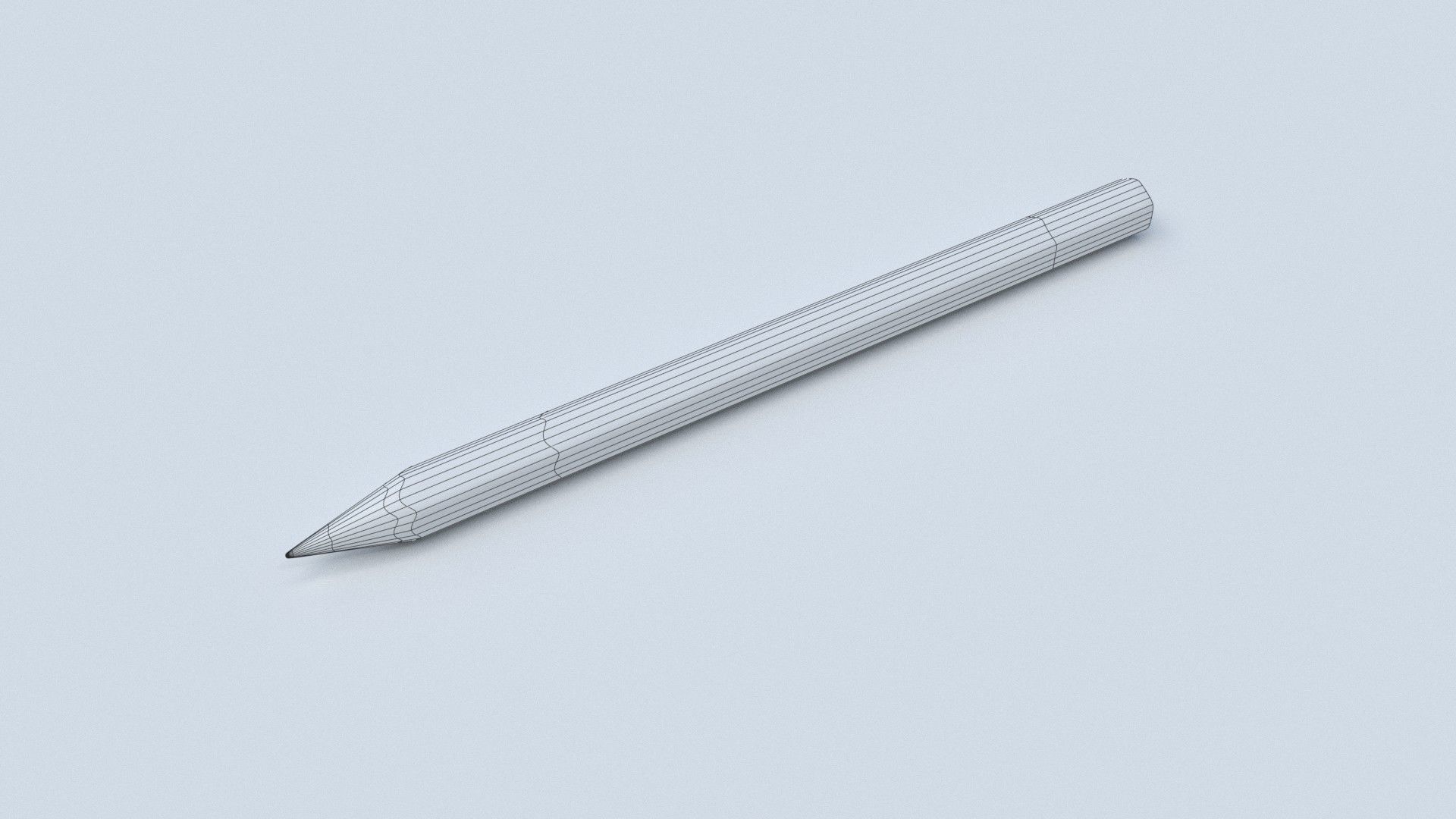 Yellow Pencil Low-poly 3D model_1