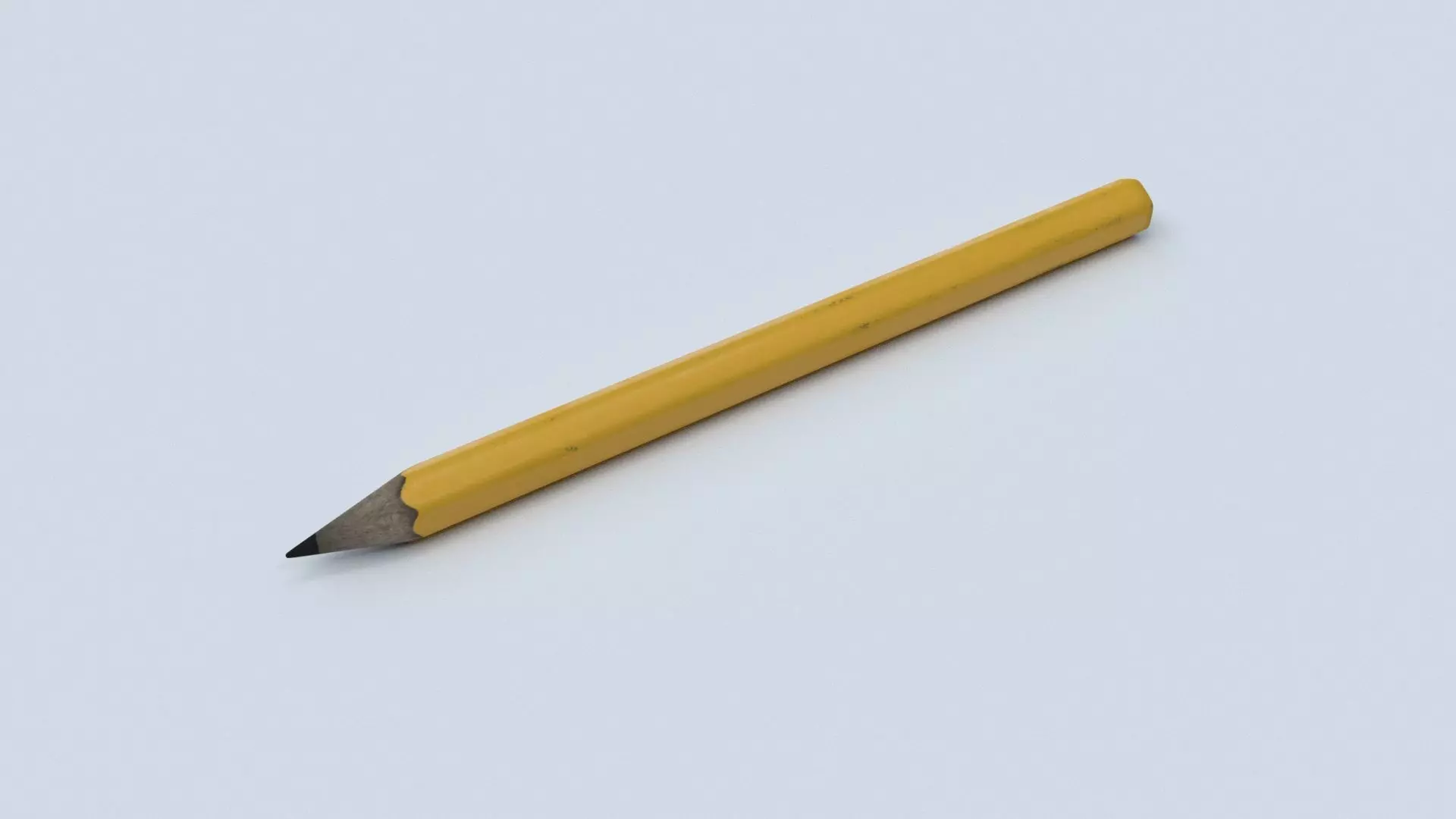 Yellow Pencil Low-poly 3D model_0