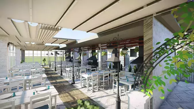 restaurant or other place to eat Low-poly 3D model