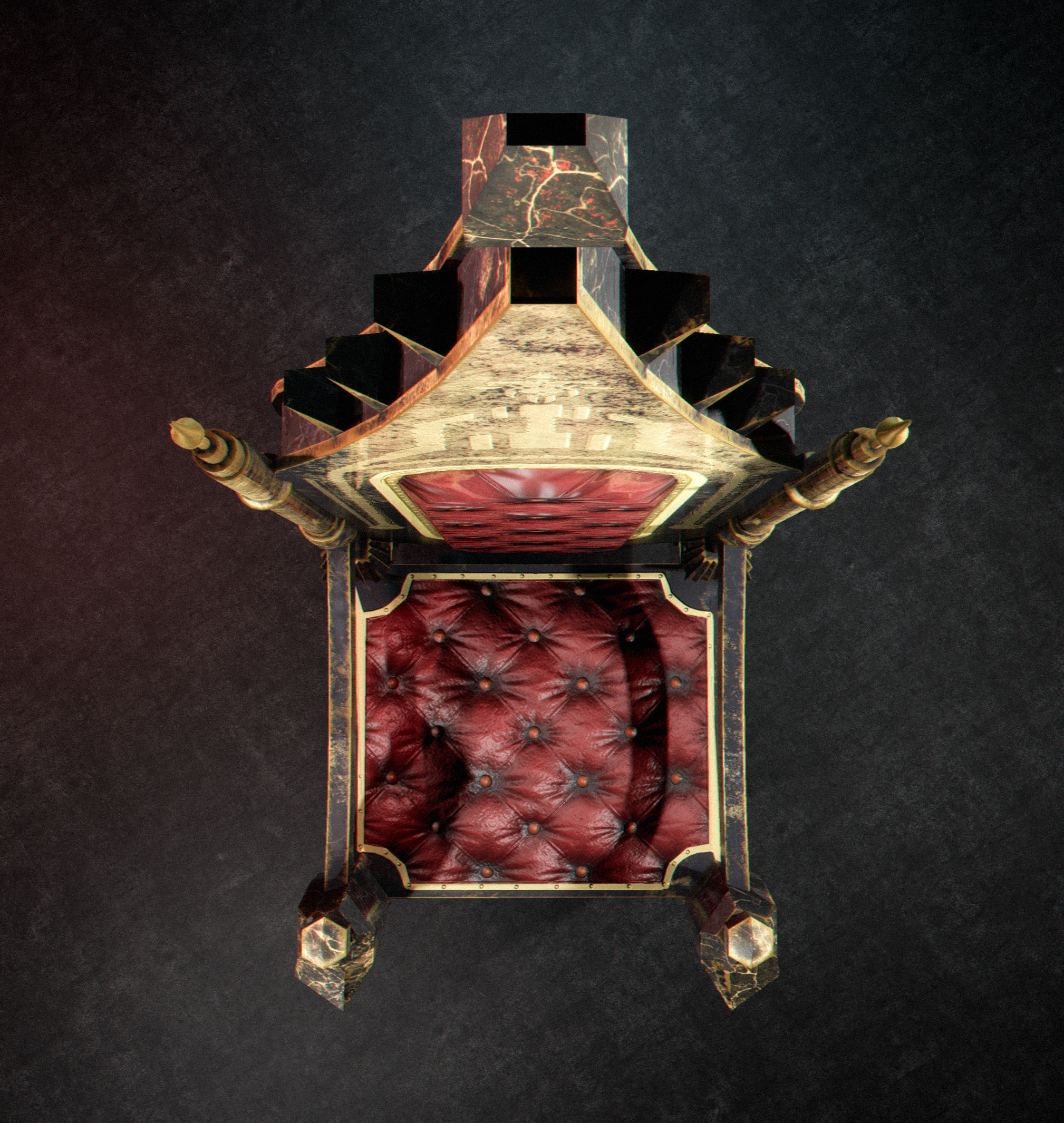 C2 - Medieval Chair 1 Low-poly 3D model_14