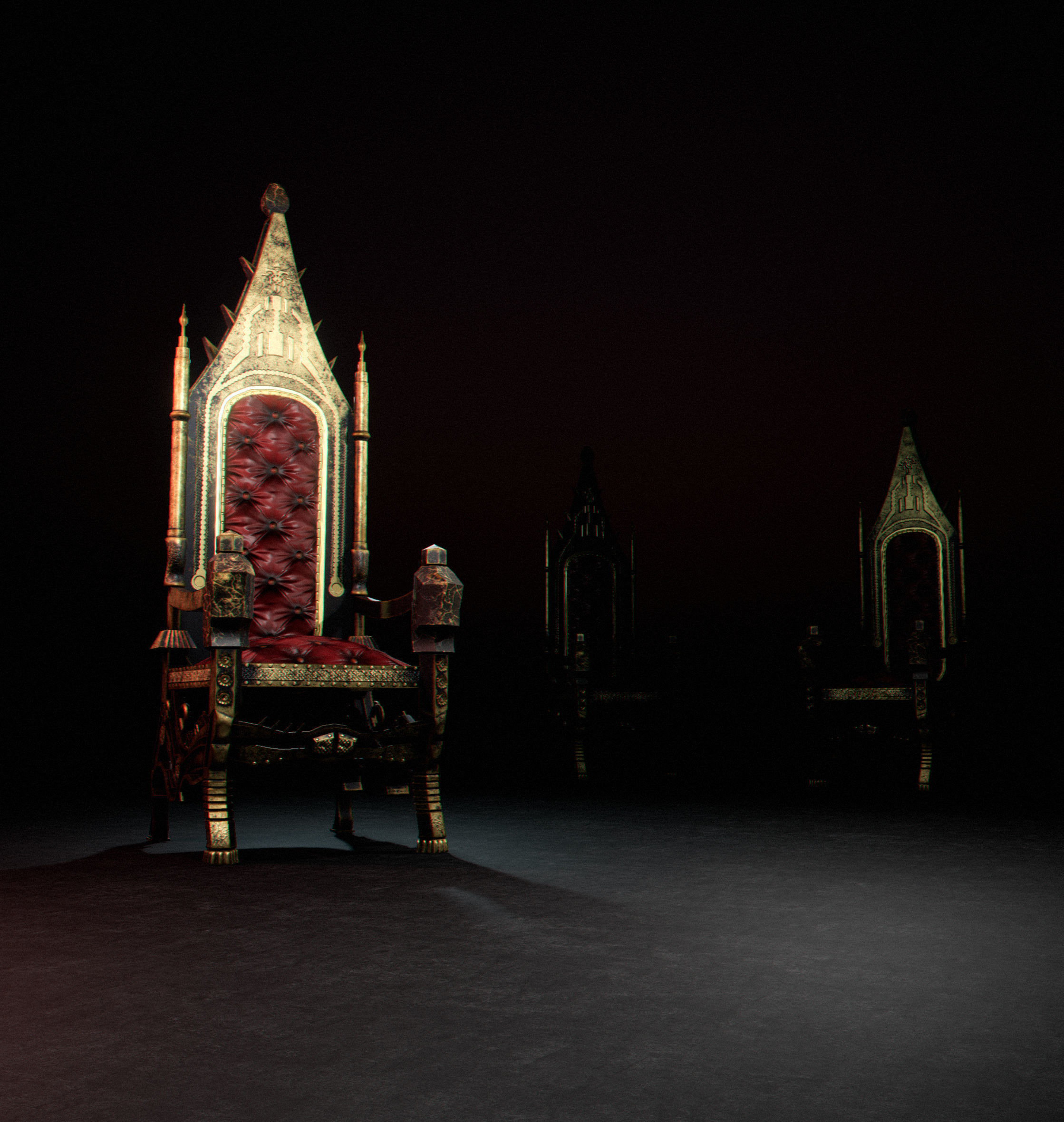 C2 - Medieval Chair 1 Low-poly 3D model_19