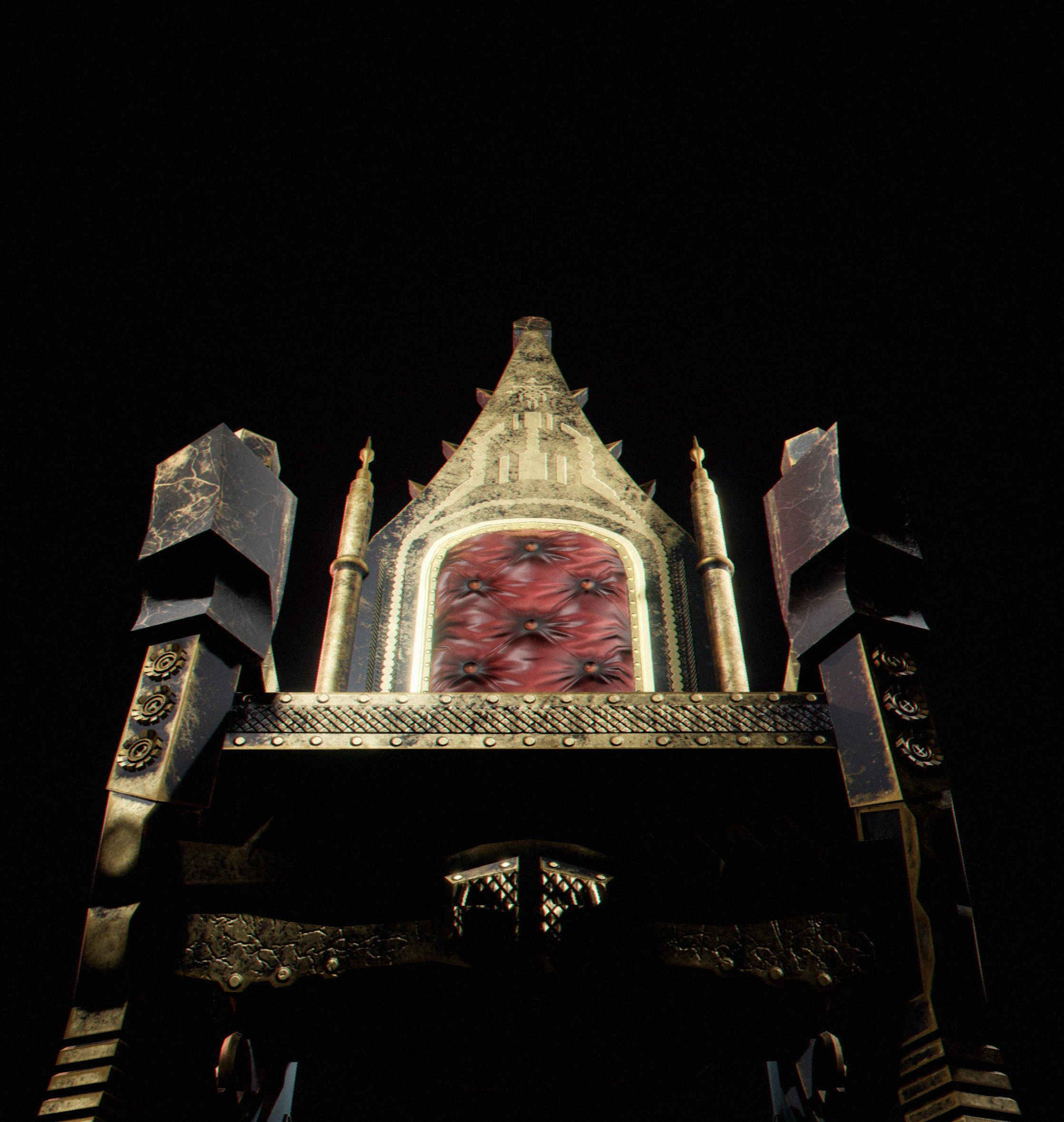 C2 - Medieval Chair 1 Low-poly 3D model_16