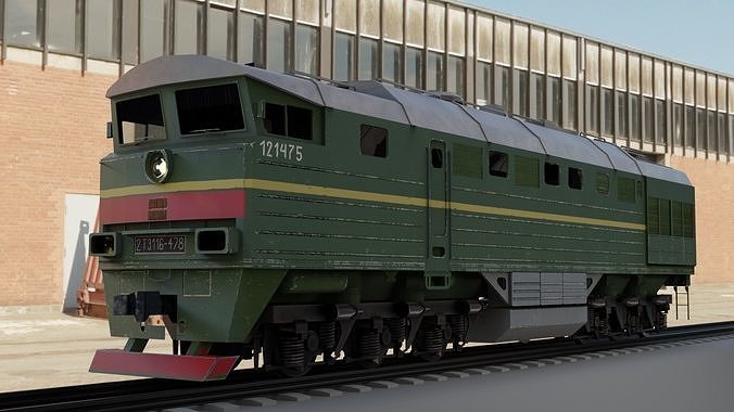 Russian Locomotive 2te116 Low-poly 3D model