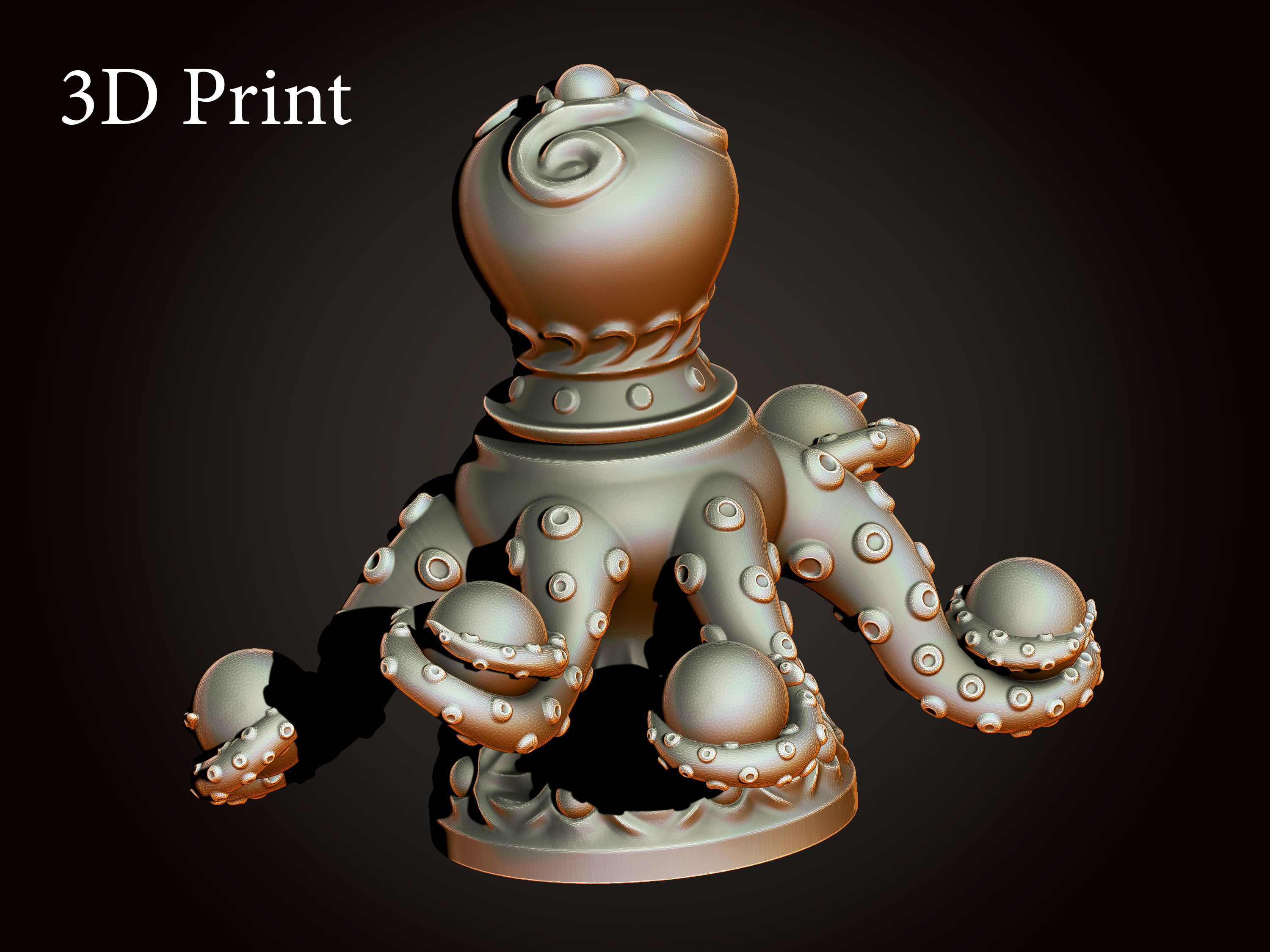 Octopus Vase 3d print Free 3D print model_7