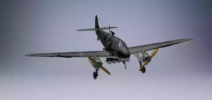 Yak-6 luftwaffe bf fighter 3D model