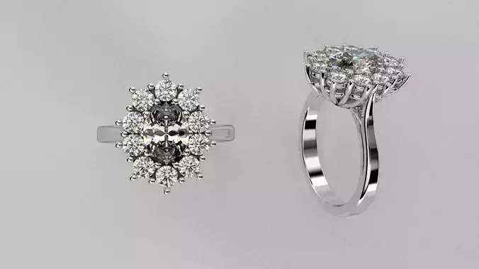 Diamonds ring 3d model