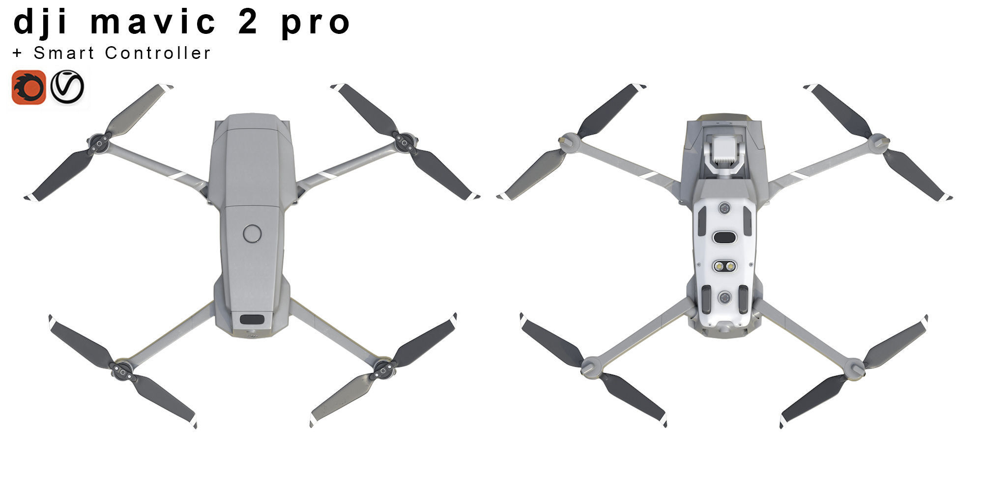 DJI Mavic PRO 2 and Smart Controller 3D model_6