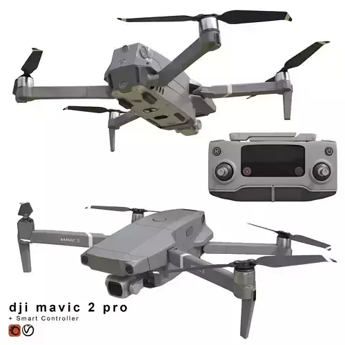 DJI Mavic PRO 2 and Smart Controller 3D model
