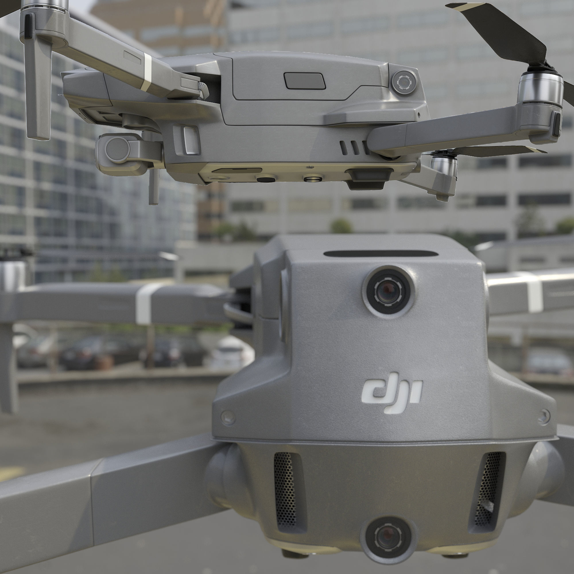 DJI Mavic PRO 2 and Smart Controller 3D model_2