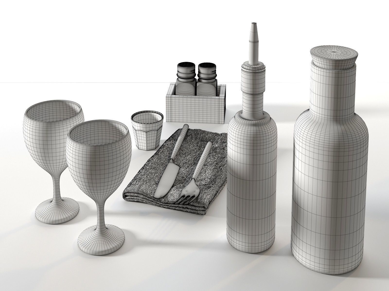 Bar Drinks Set 3D model_4