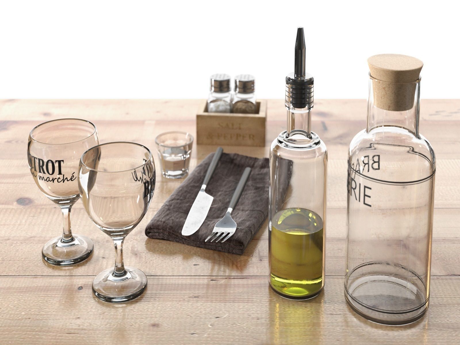 Bar Drinks Set 3D model_2