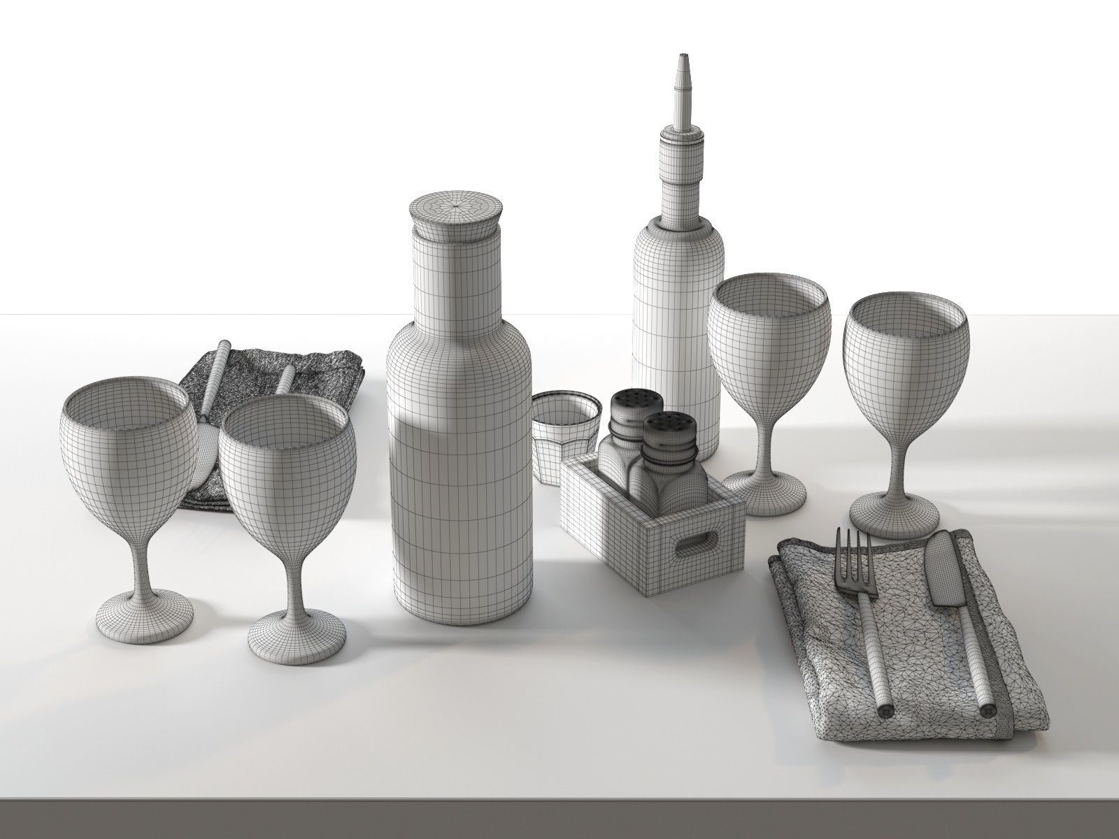 Bar Drinks Set 3D model_3