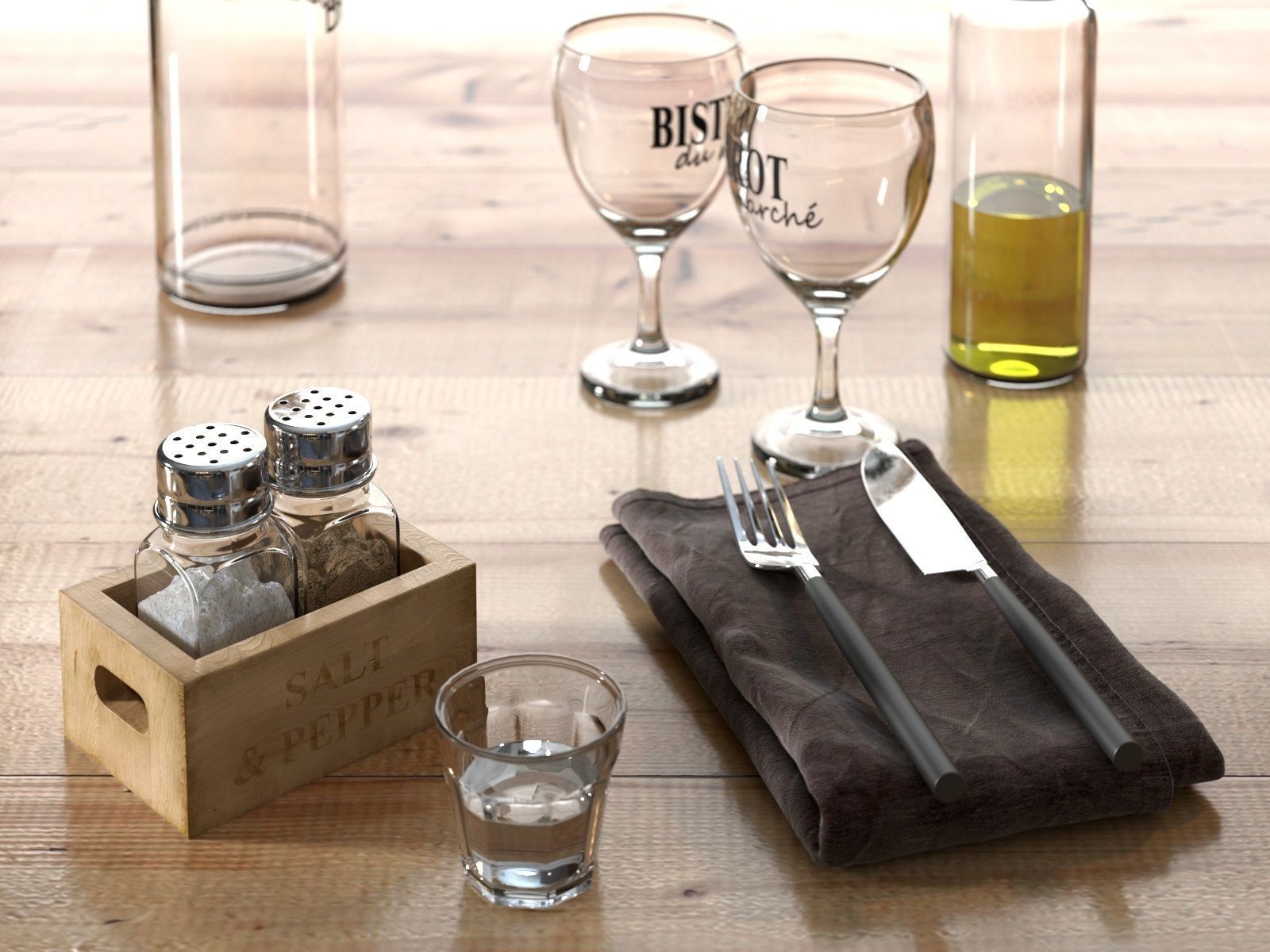 Bar Drinks Set 3D model_1