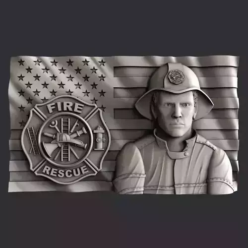 3d STL models for CNC router Fireman