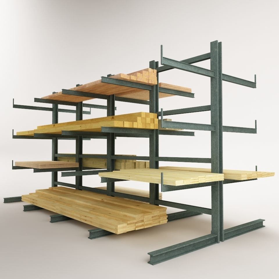 Steel Rack Storage System  01 Low-poly 3D model_2