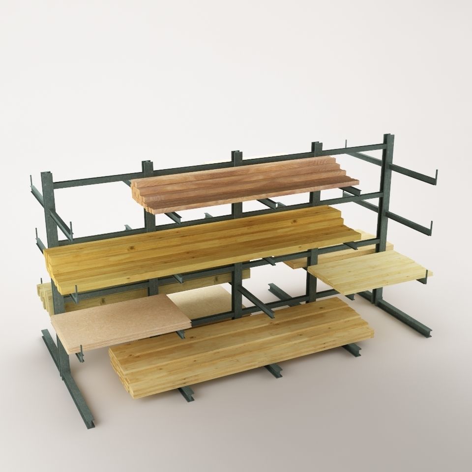 Steel Rack Storage System  01 Low-poly 3D model_6