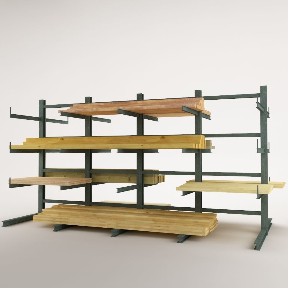 Steel Rack Storage System  01 Low-poly 3D model_4