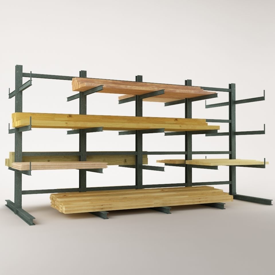 Steel Rack Storage System  01 Low-poly 3D model_5