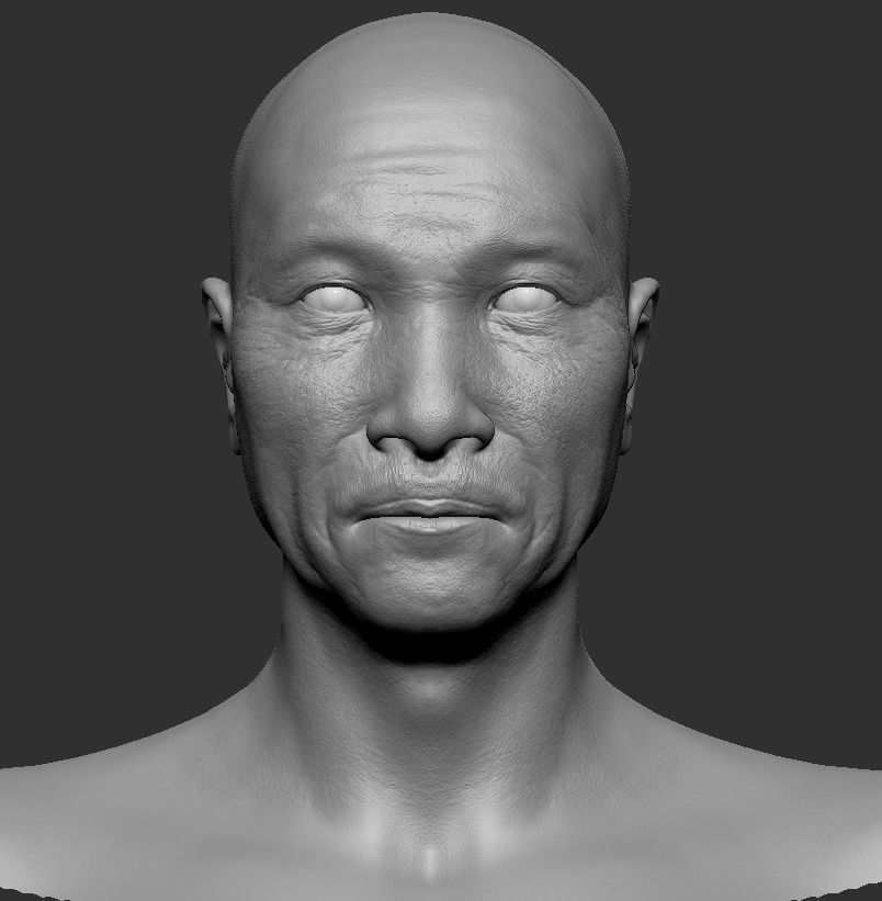  Man Head Base mesh  3D model_2