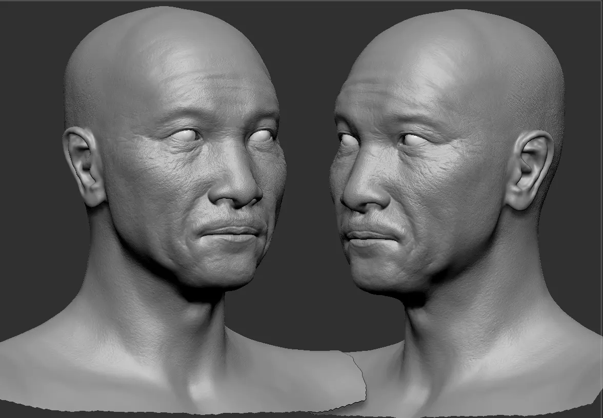  Man Head Base mesh  3D model_0