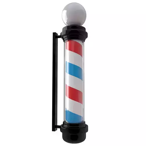 Barber Shop Pole Black 3D model