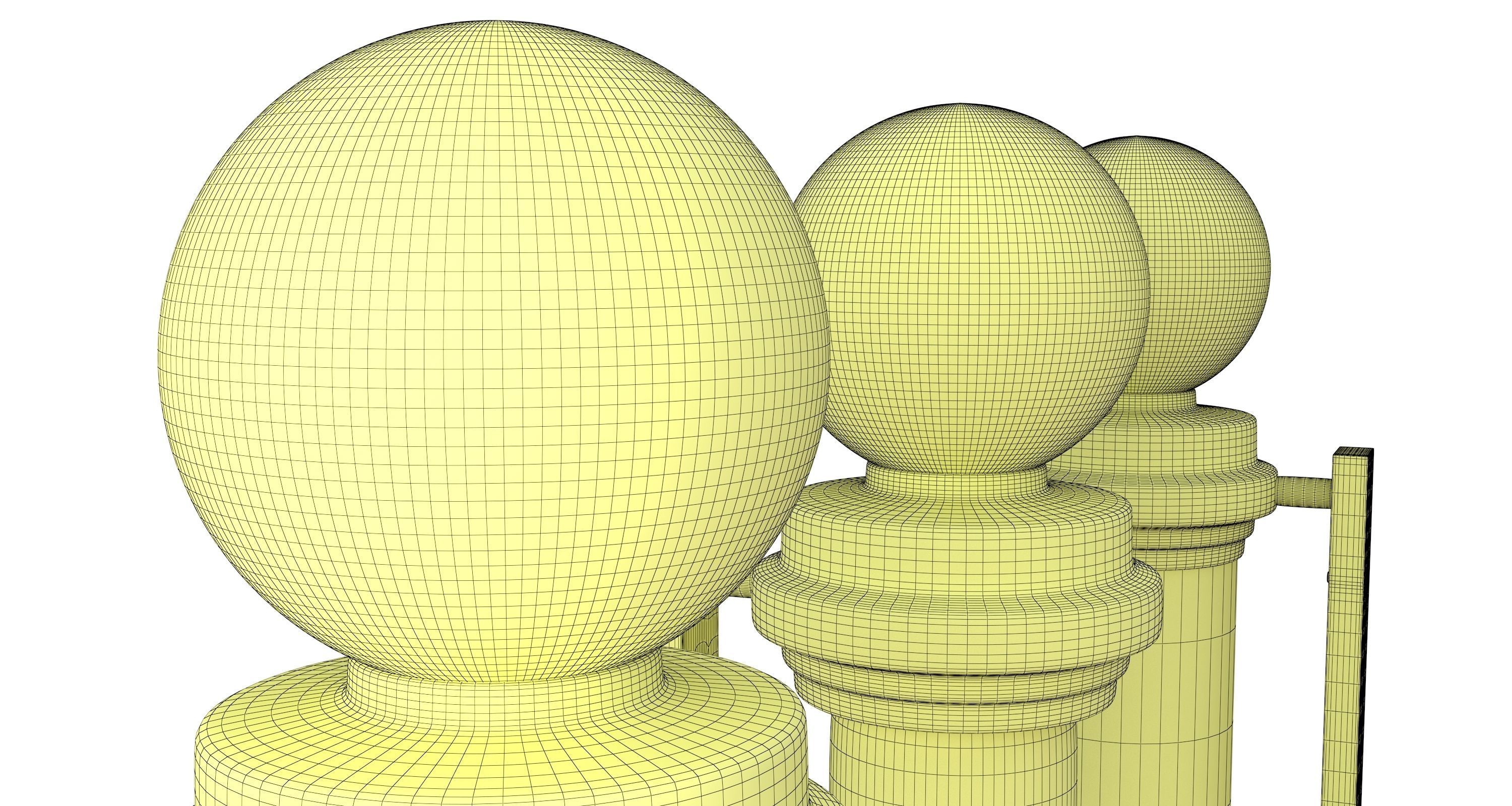 Barber Shop Pole Black 3D model_5