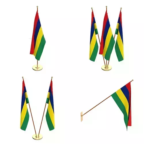 Mauritius Flag Pack 3D model