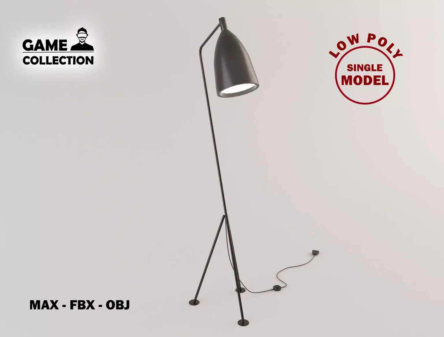 Floor Lamp 1 Lowpoly Low-poly 3D model_0