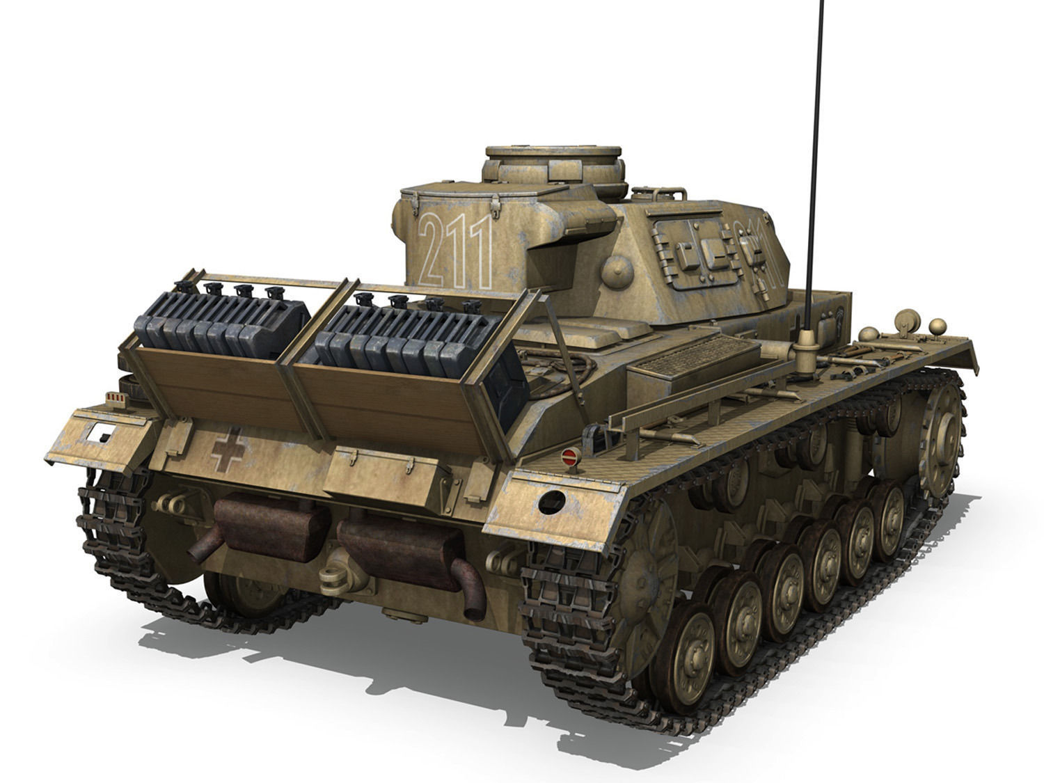 PzKpfw III - Ausf G - DAK - 211 3D model_5