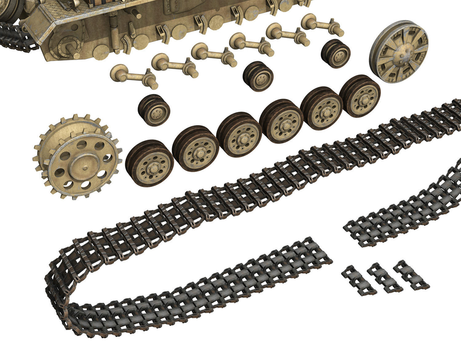 PzKpfw III - Ausf G - DAK - 211 3D model_10