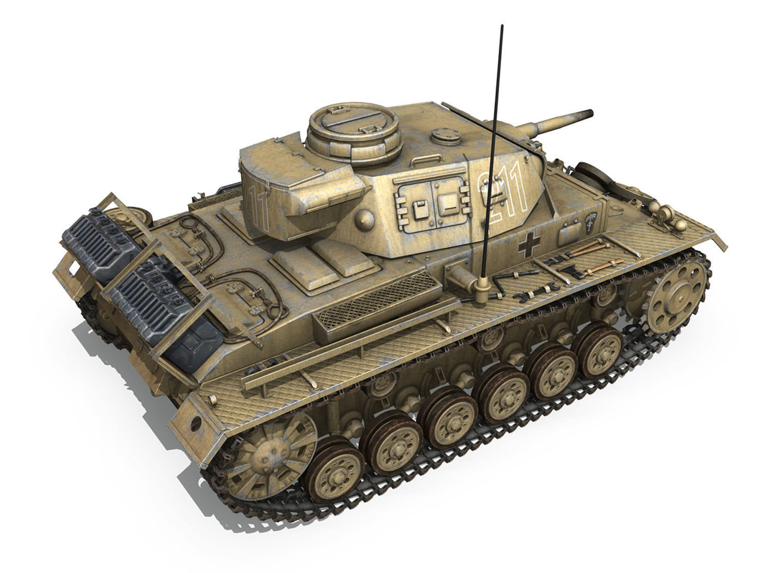 PzKpfw III - Ausf G - DAK - 211 3D model_6