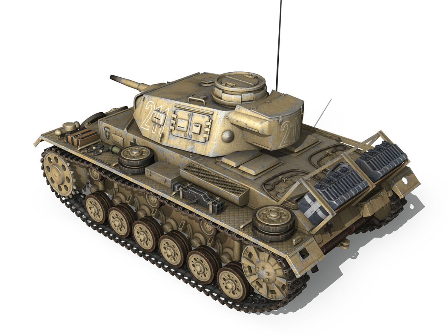 PzKpfw III - Ausf G - DAK - 211 3D model_4