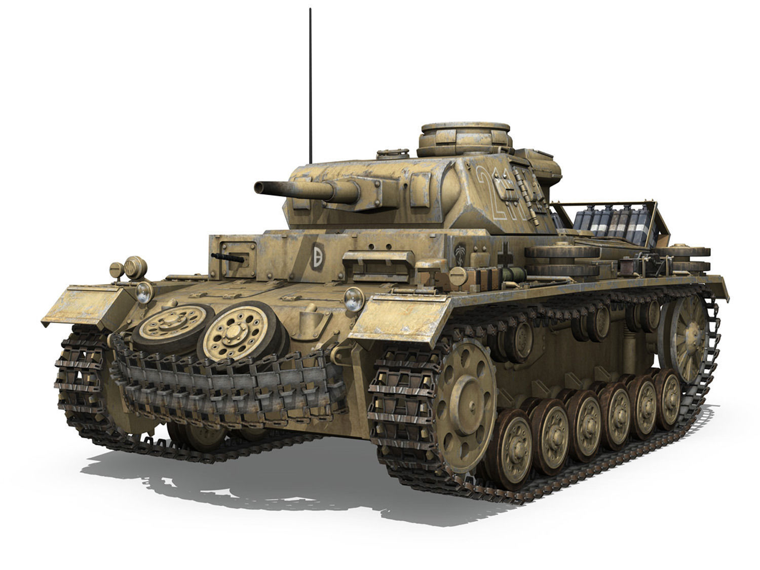 PzKpfw III - Ausf G - DAK - 211 3D model_1