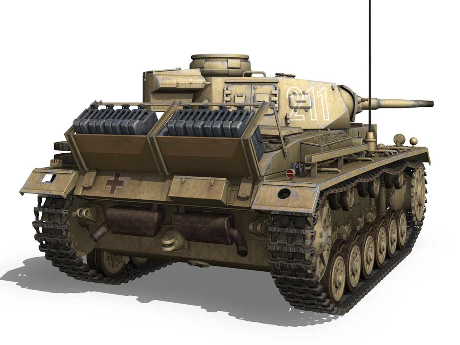 PzKpfw III - Ausf G - DAK - 211 3D model_8