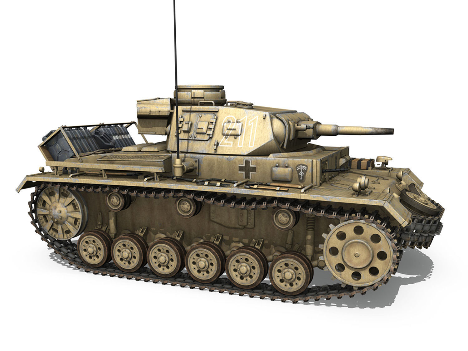 PzKpfw III - Ausf G - DAK - 211 3D model_7