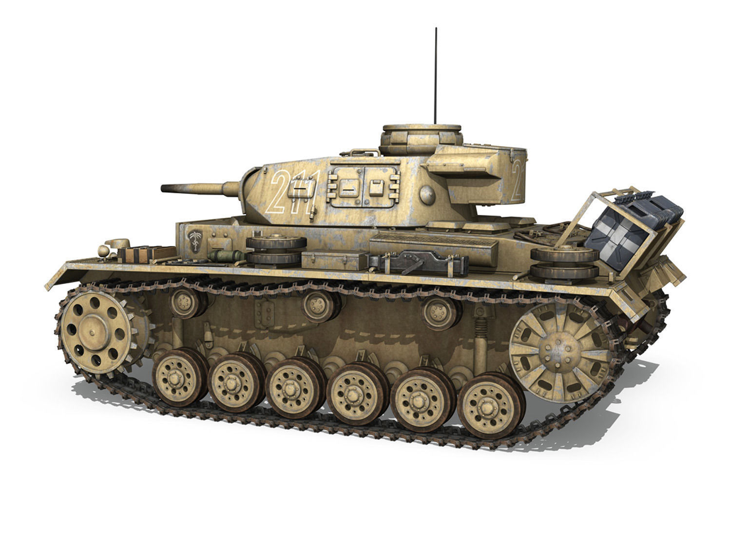 PzKpfw III - Ausf G - DAK - 211 3D model_3