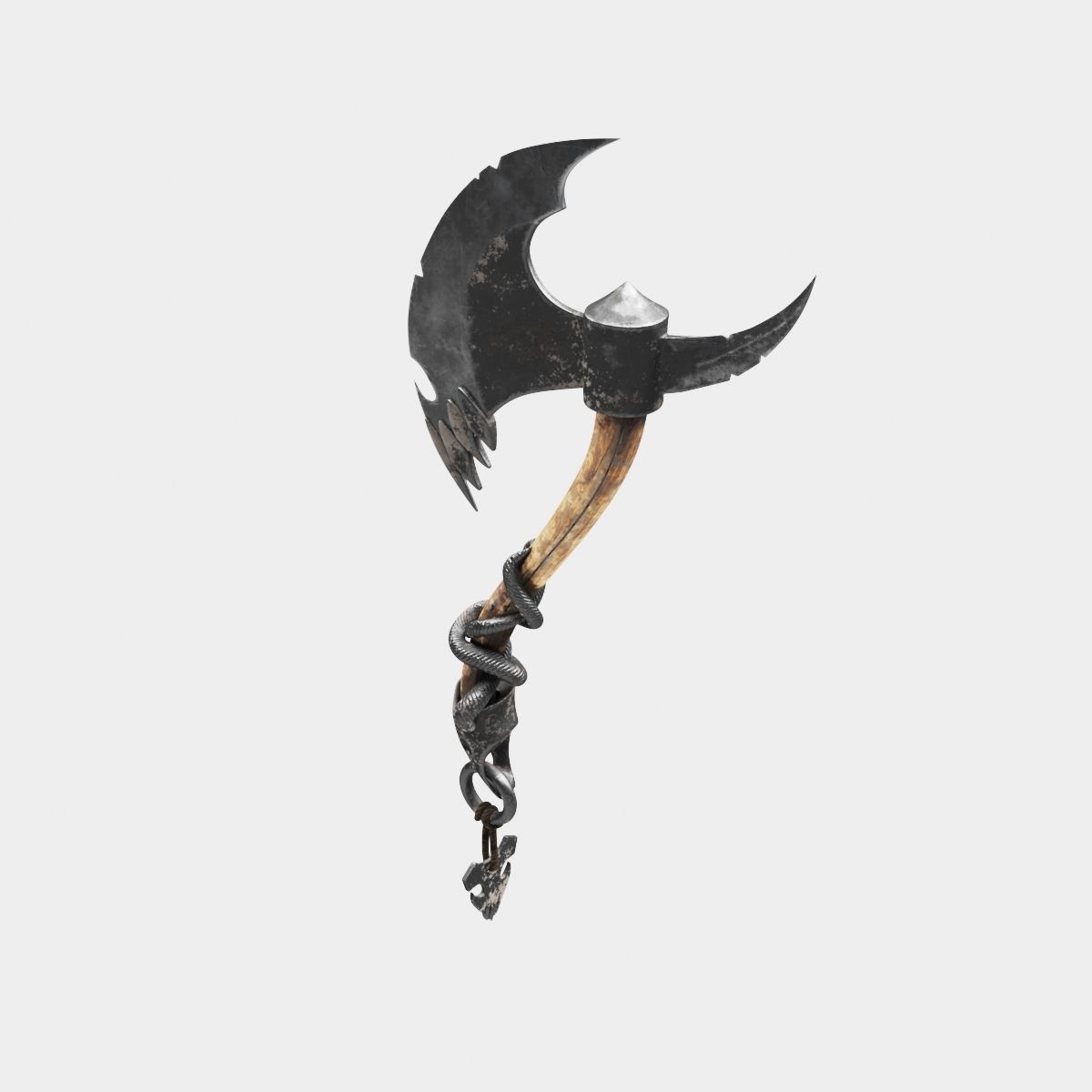 Medieval axe 3D model_11