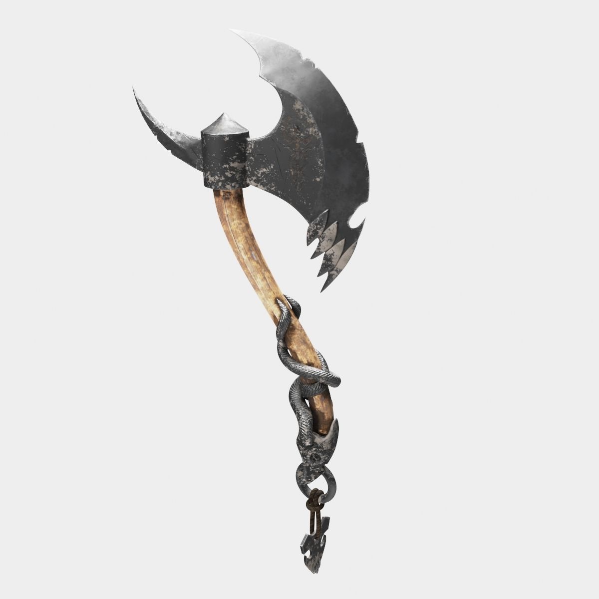 Medieval axe 3D model_1