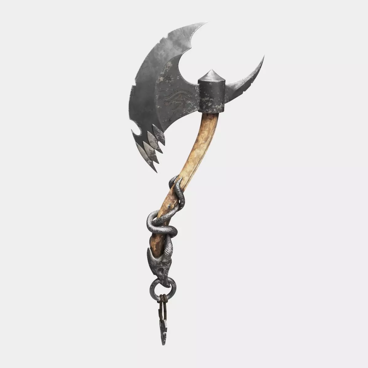 Medieval axe 3D model_0