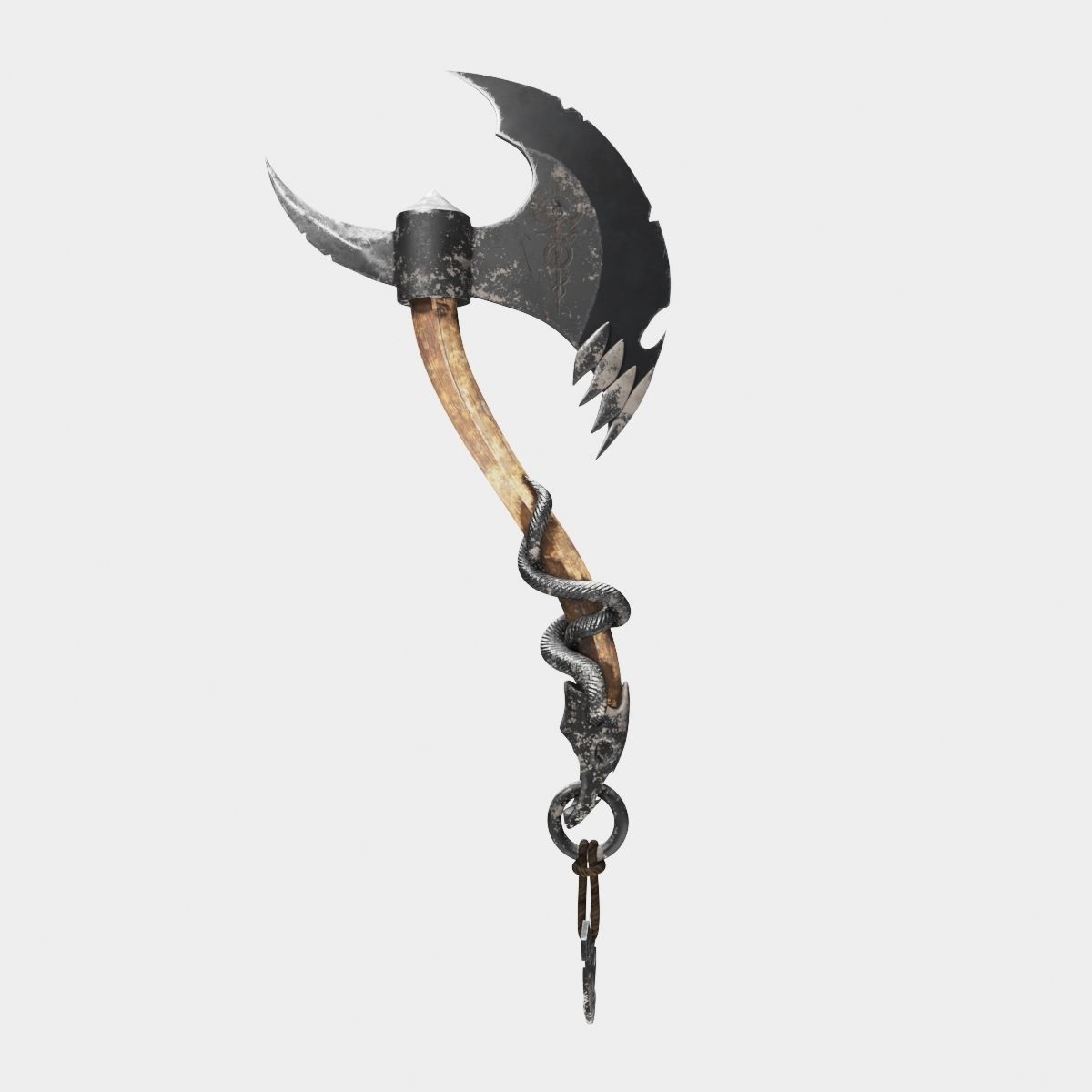Medieval axe 3D model_5