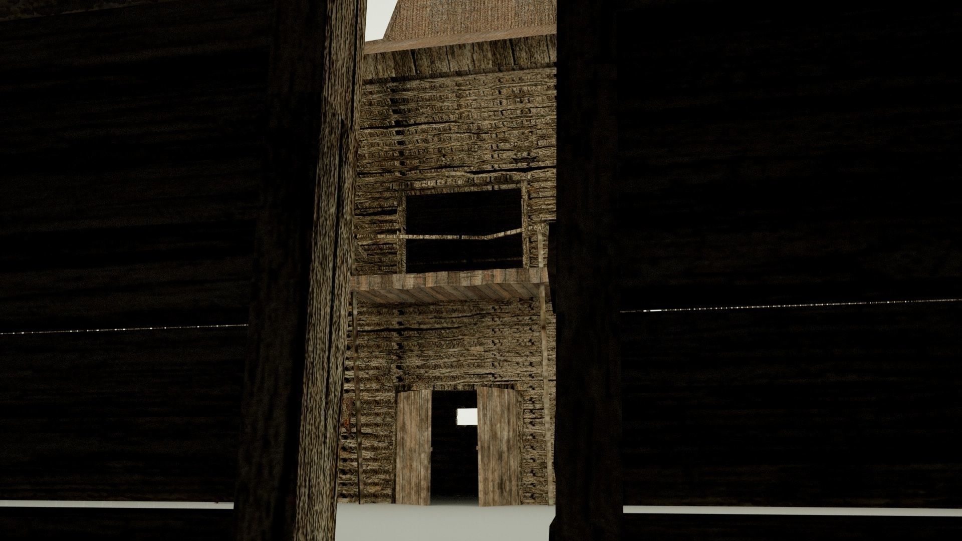 Wooden Fortress Low-poly 3D model_10