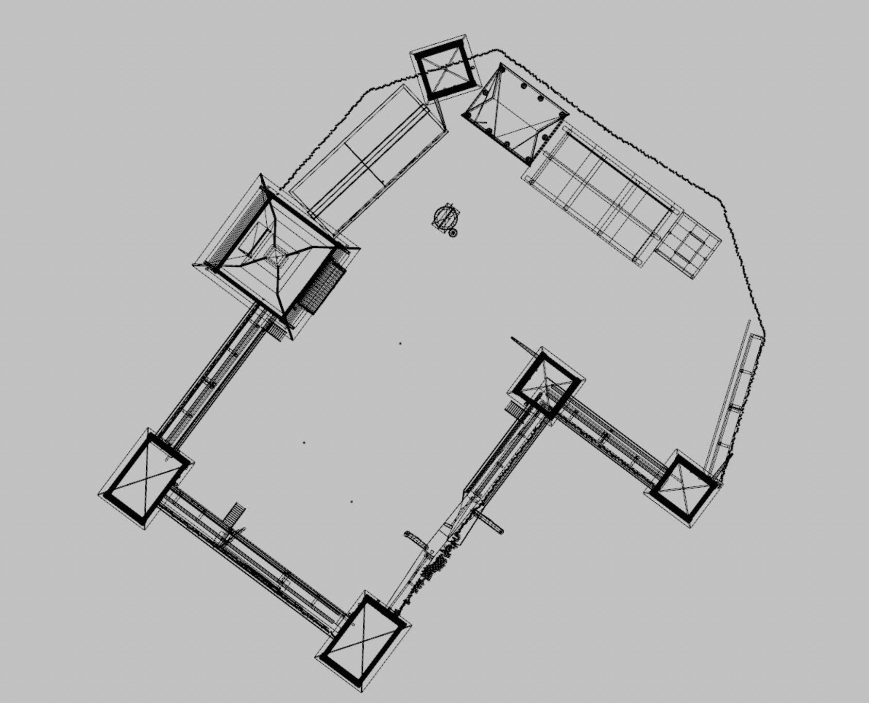 Wooden Fortress Low-poly 3D model_11