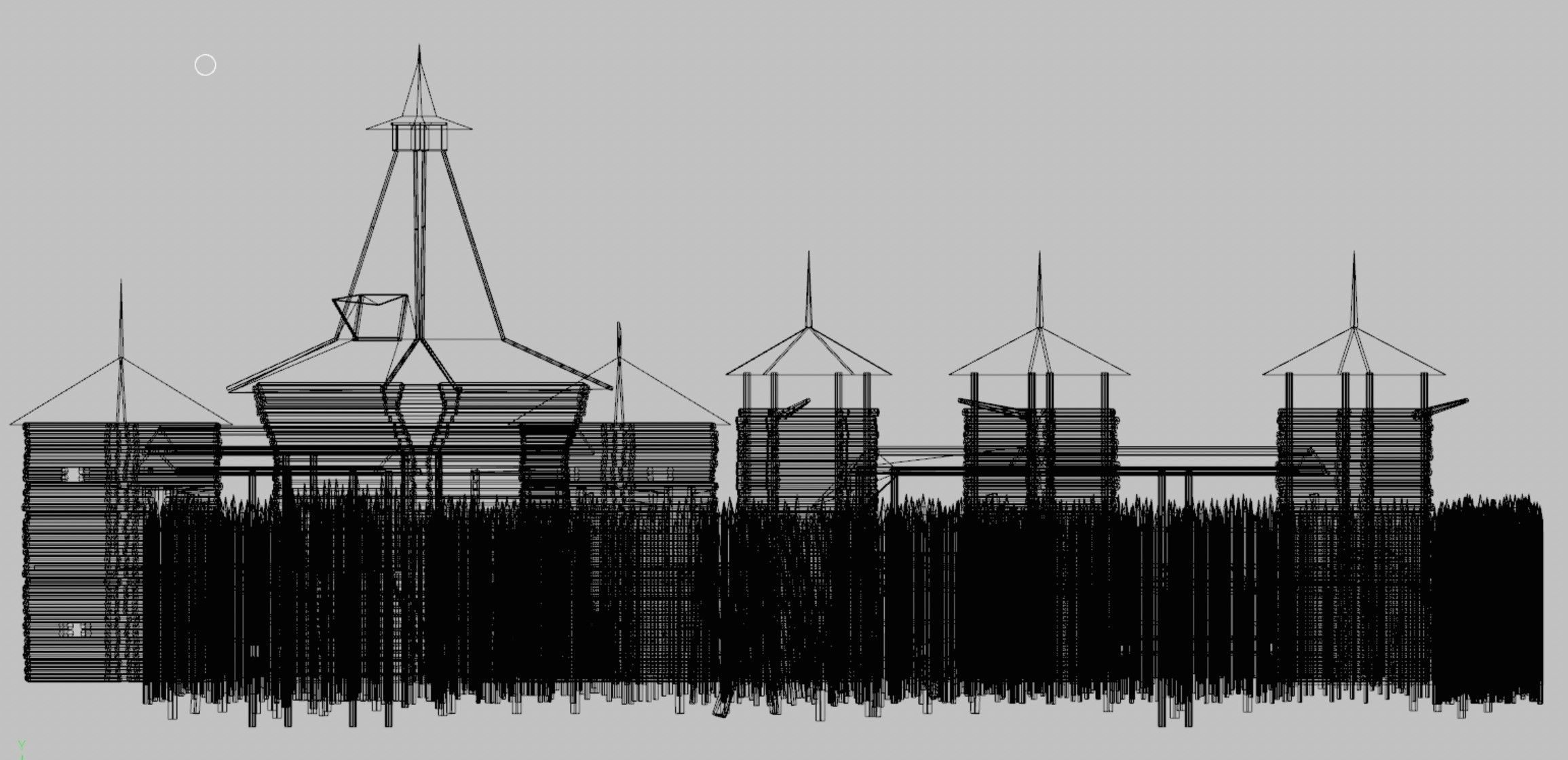 Wooden Fortress Low-poly 3D model_12