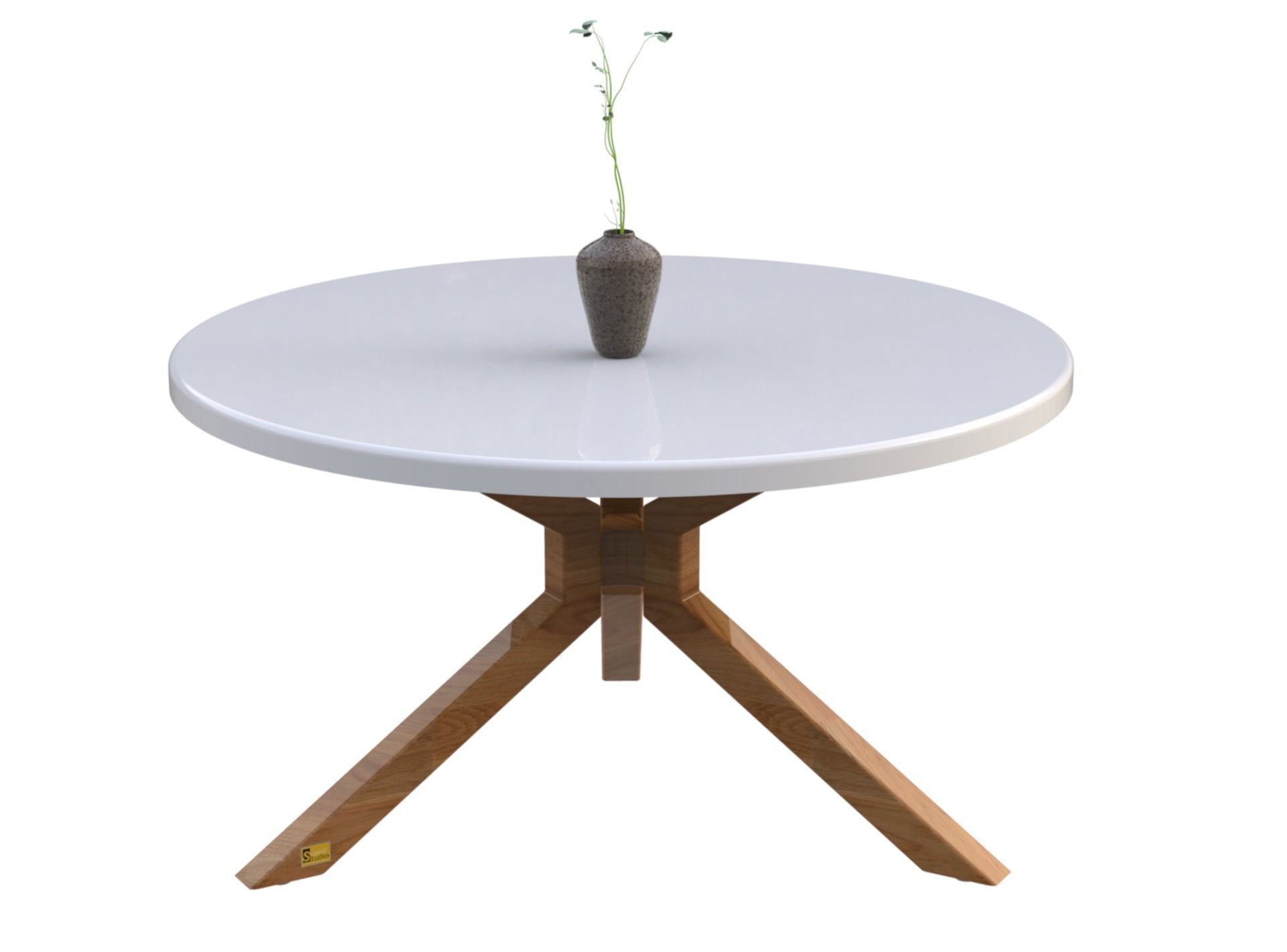 Round 90 Coffee Table  Low-poly 3D model_1