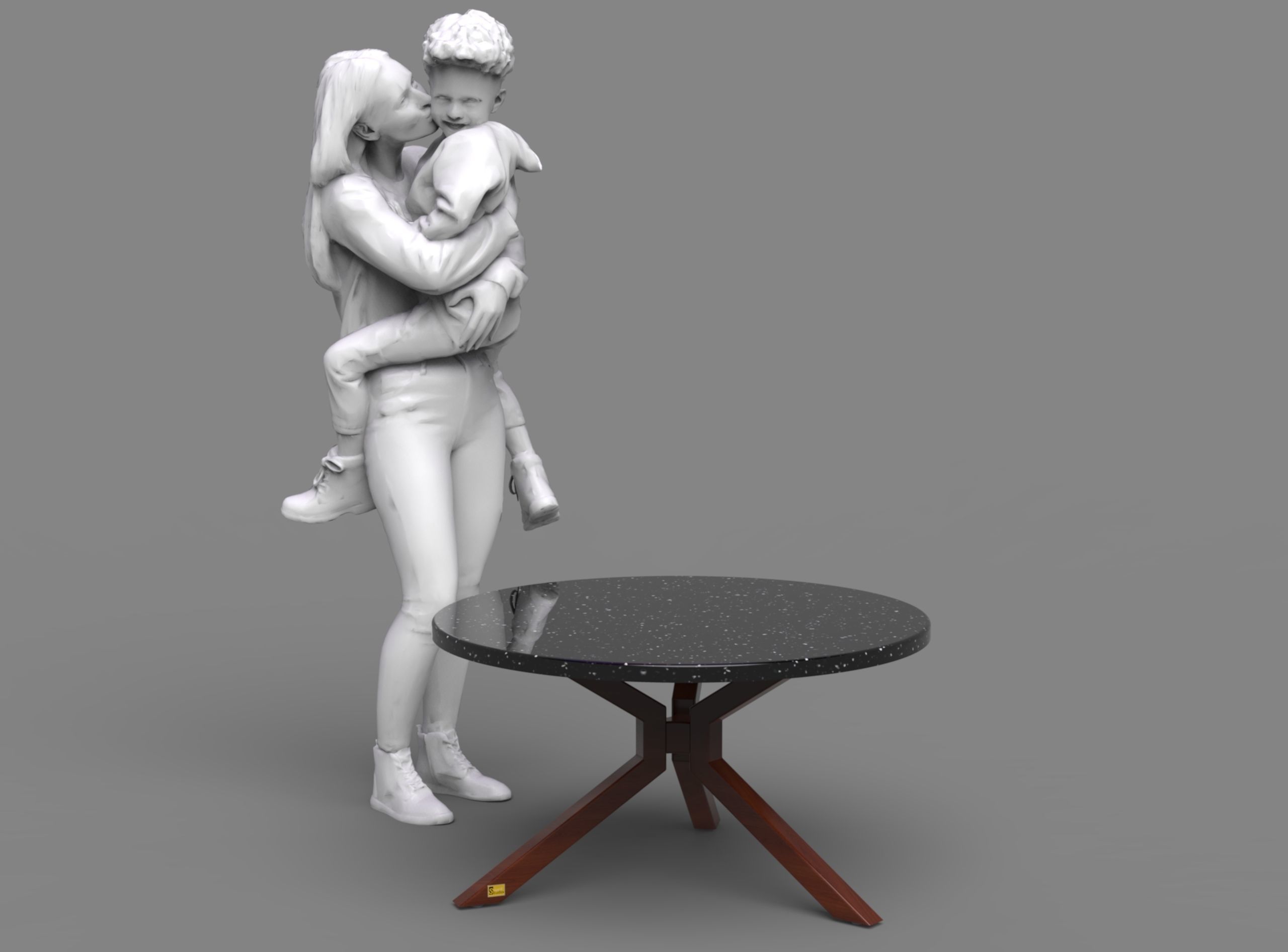 Round 90 Coffee Table  Low-poly 3D model_3