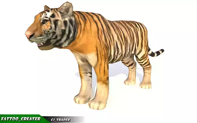 Lowpoly Tiger Animated 3D model Low-poly 3D model