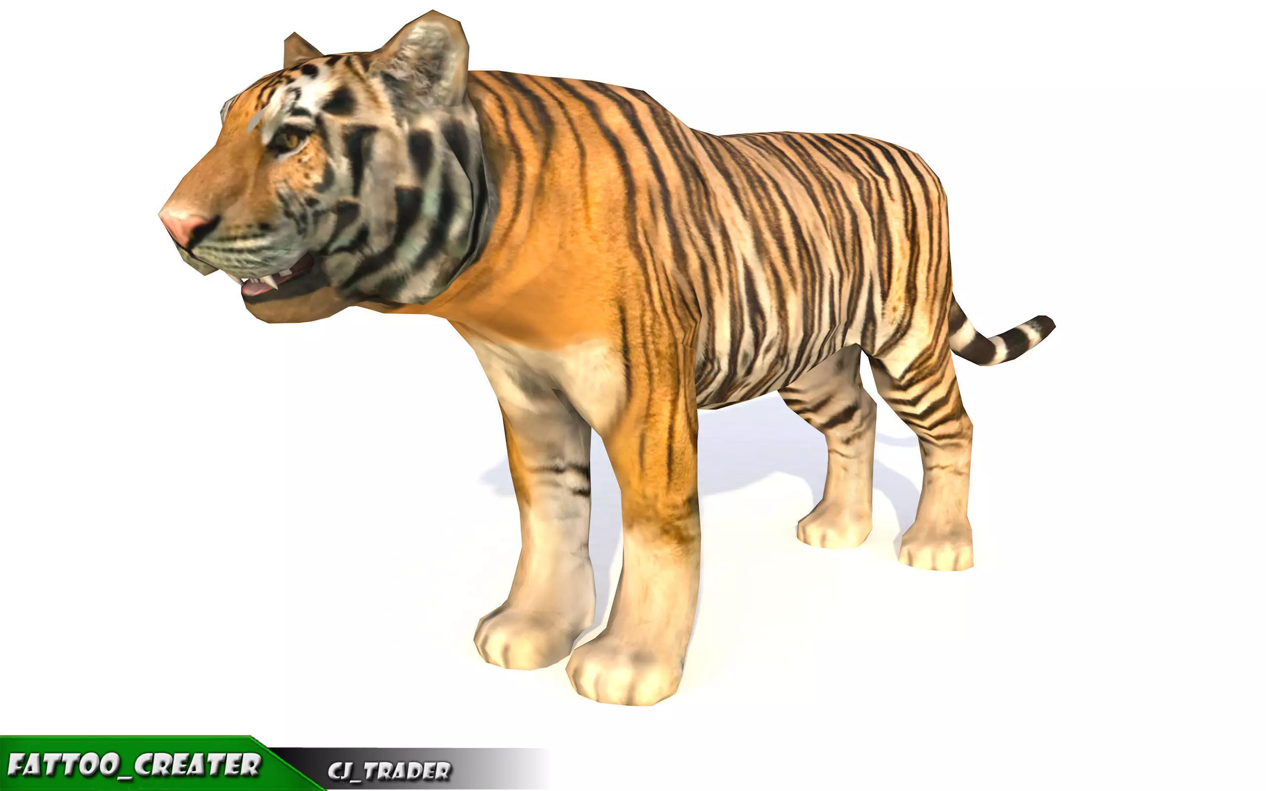 Lowpoly Tiger Animated 3D model Low-poly 3D model_0