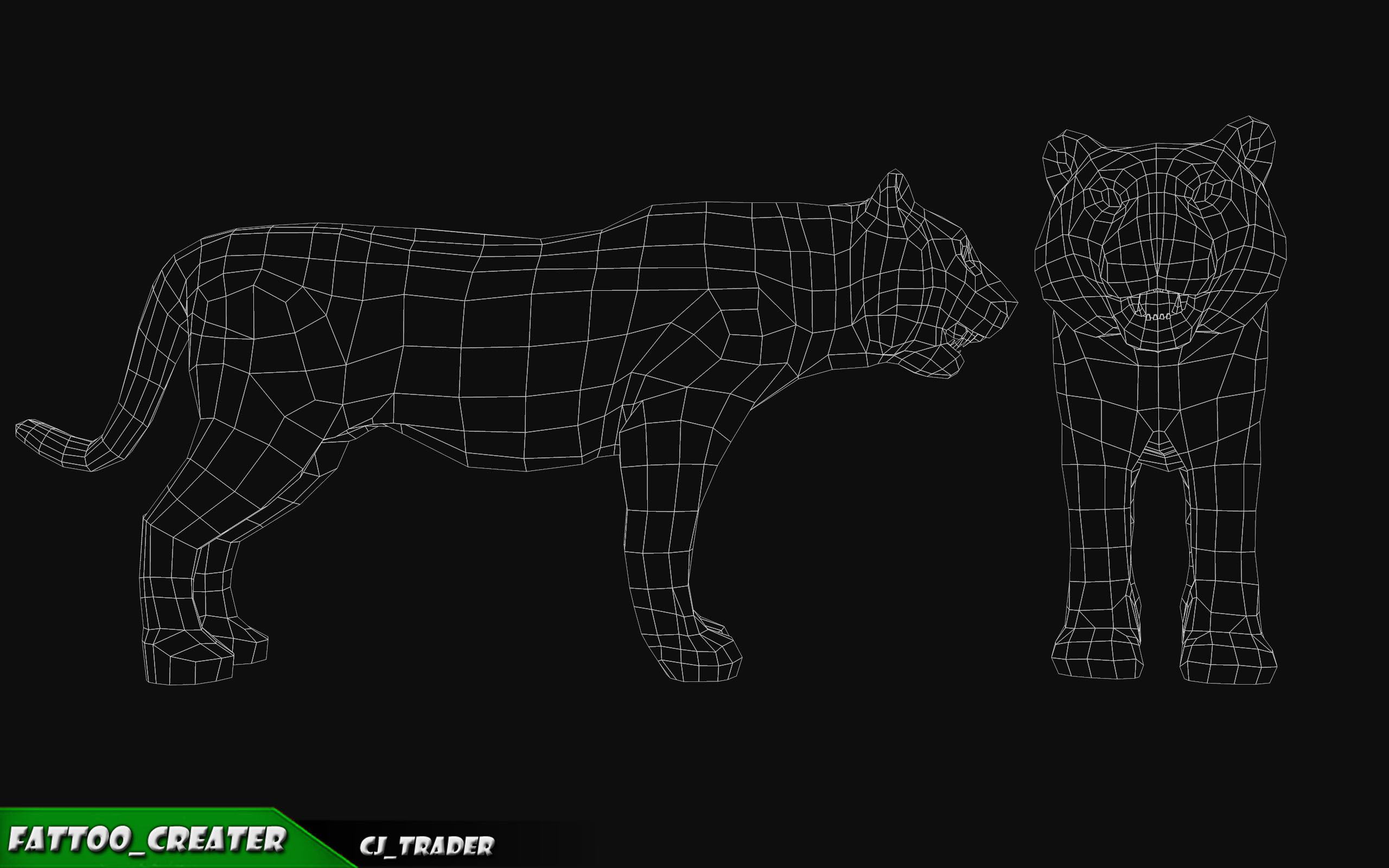 Lowpoly Tiger Animated 3D model Low-poly 3D model_9