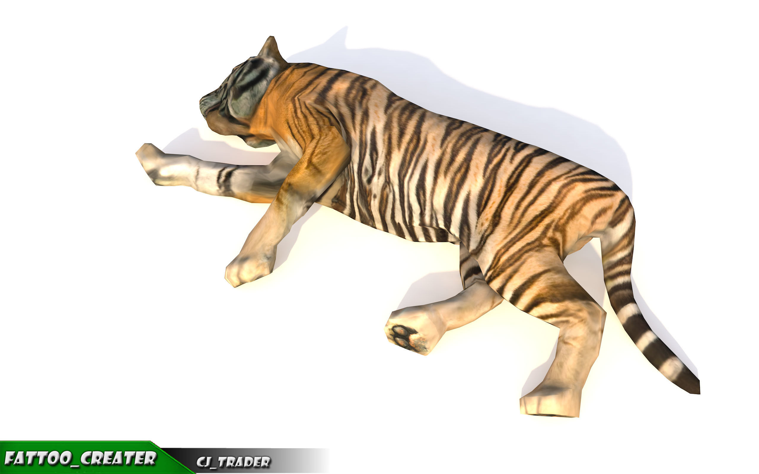 Lowpoly Tiger Animated 3D model Low-poly 3D model_7