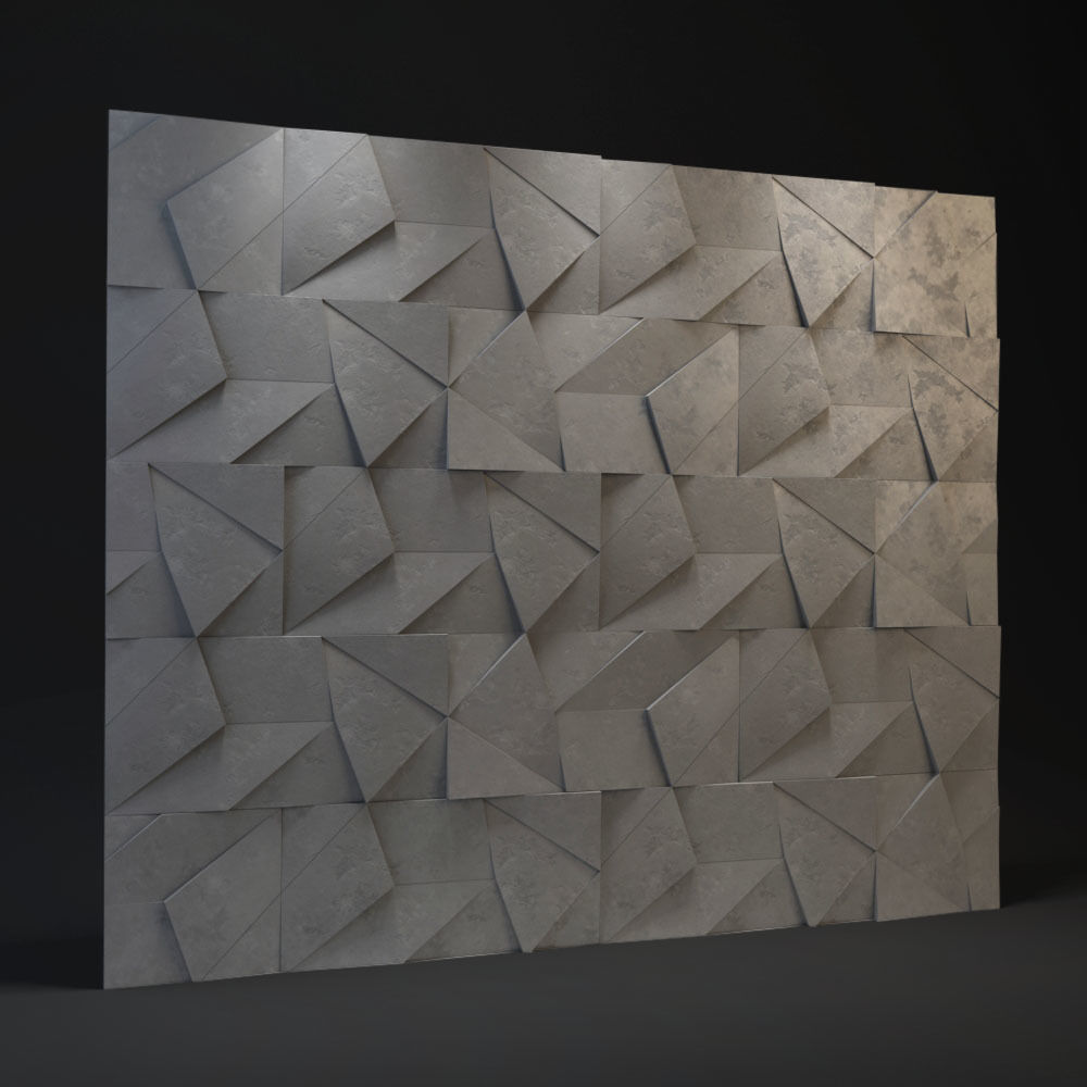 Abstract 3D Wall panel Low-poly 3D model_1